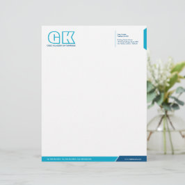 Papel Timbrado Modelo Letterhead Azul Profissional e Teto