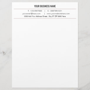 Papel Timbrado Modelo Letterhead de Texto para Informações Comerc