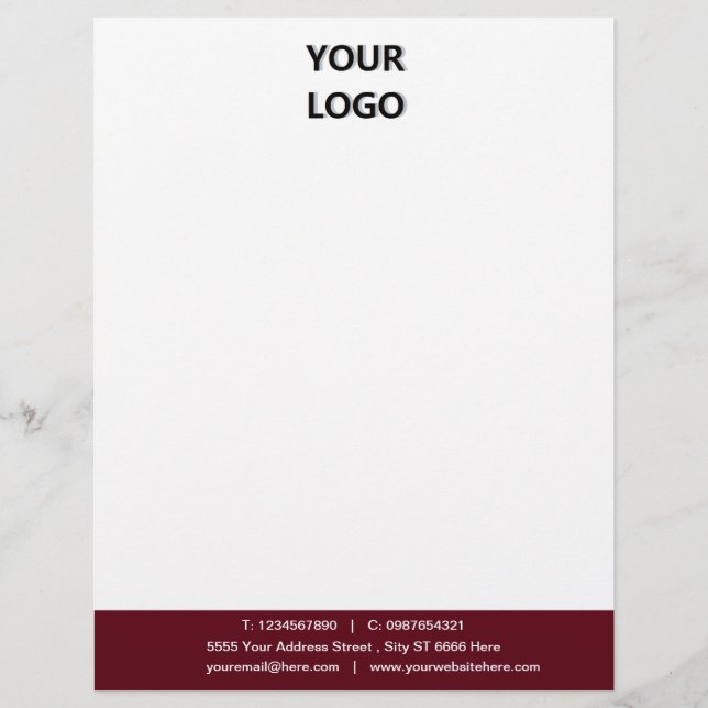 Papel Timbrado Modelo Letterhead Personalizado para Empresas (Frente)