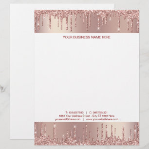 Papel Timbrado Modelo Literatura Dourada Rosa Personalizada