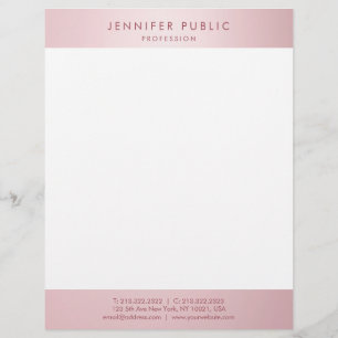 Papel Timbrado Modelo Mínimo Dourado e Rosa moderno elegante