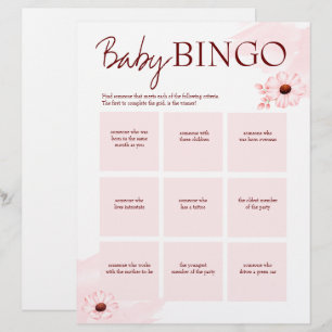Papel Timbrado modelo personalizado do jogo de bingo rosa-chá de 