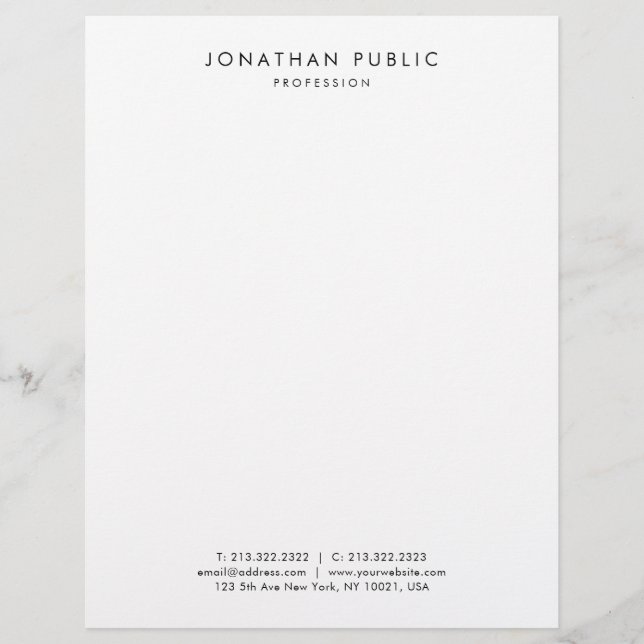 Papel Timbrado Modelo personalizado elegante moderno simples prof (Frente)
