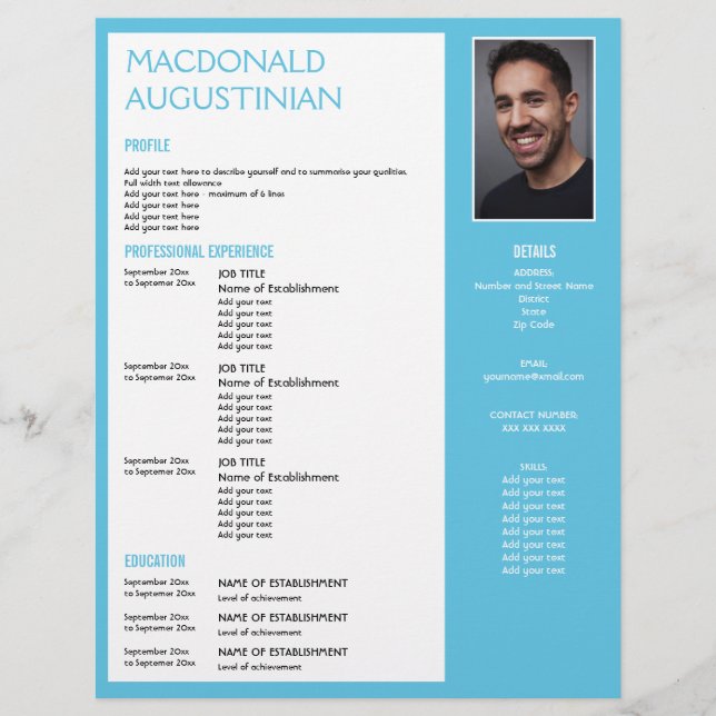 Papel Timbrado MODELO RESUME do formando Fotografia Personalizáve (Frente)