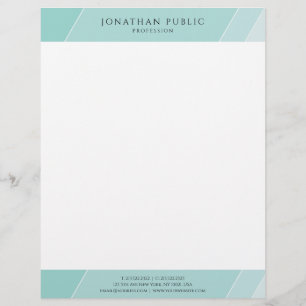 Papel Timbrado Modelo simples moderno verde e branco elegante