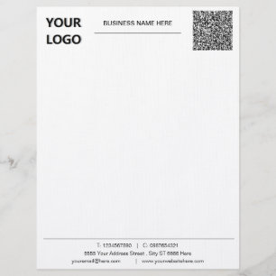 Papel Timbrado Modelo timbrado da empresa com logotipo e código Q