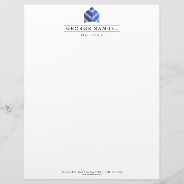 Papel Timbrado Modern Abstract Home Logo Realtor  (Frente)