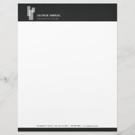 Papel Timbrado Modern Architectural Blocks Logo White/Gray 