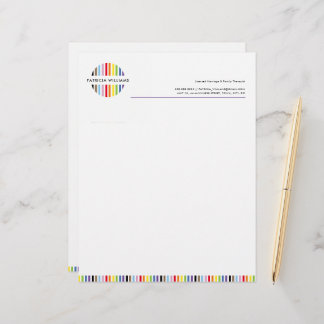 Papel Timbrado MODERN MINIMAL stripe logo rainbow pride LGBTQ