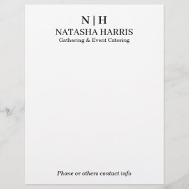Papel Timbrado Modern Minimalist Monogram Logo letterhead