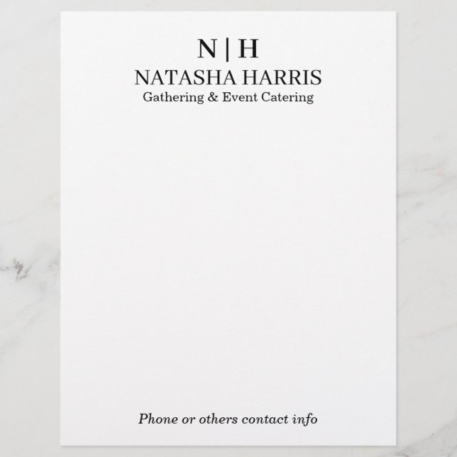 Papel Timbrado Modern Minimalist Monogram Logo letterhead (Frente)