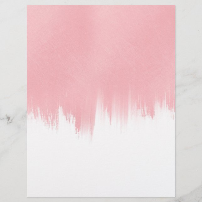 Papel Timbrado Modern Pink Brush strokes white Design (Frente)