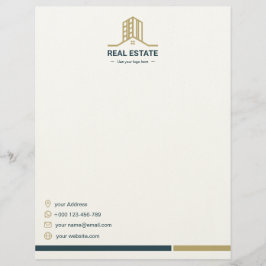 Papel Timbrado Modern Real Estate Letterhead Template