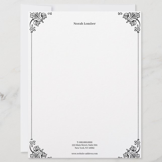 Papel Timbrado Modern Simple White Professional  (Frente)