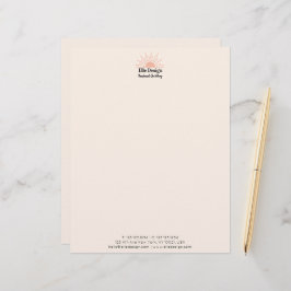 Papel Timbrado Moderna Feminina Blush Pink Boho Sun Professional