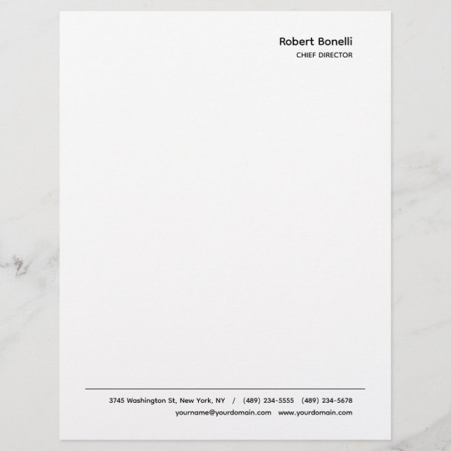 Papel Timbrado Moderno Branco Simples Minimalista (Frente)