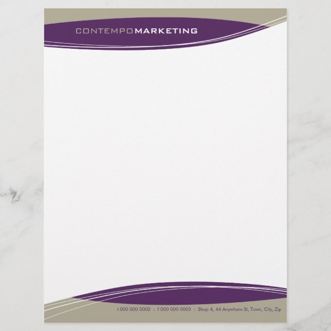 Papel Timbrado MODERNO LETTERHEAD: contempo 5 (Frente)