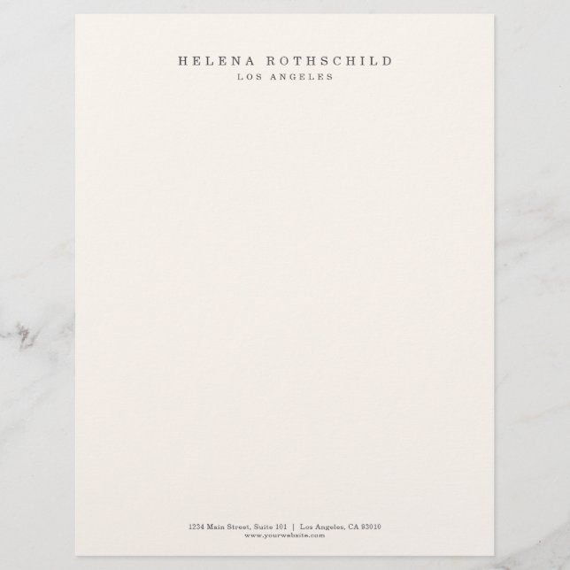 Papel Timbrado Moderno Minimalista Marfim Profissional Empresaria (Frente)