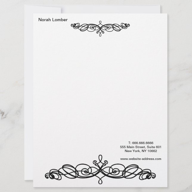 Papel Timbrado Moderno Simples Branco Profissional  (Frente)