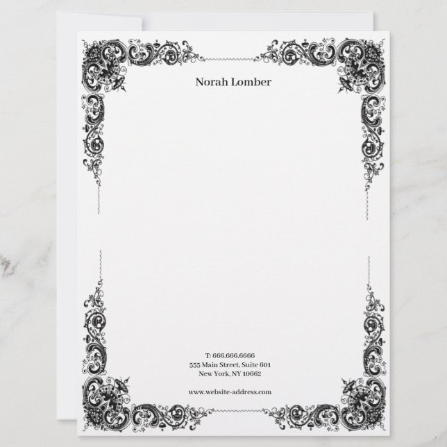 Papel Timbrado Moderno Simples Branco Profissional  (Frente)