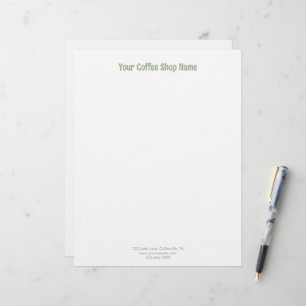 Papel Timbrado Moderno Simples Personalizado Verde Sálvia Empresa