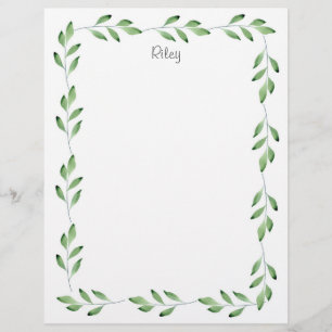 Papel Timbrado Moldura Verde Deixa Quadro