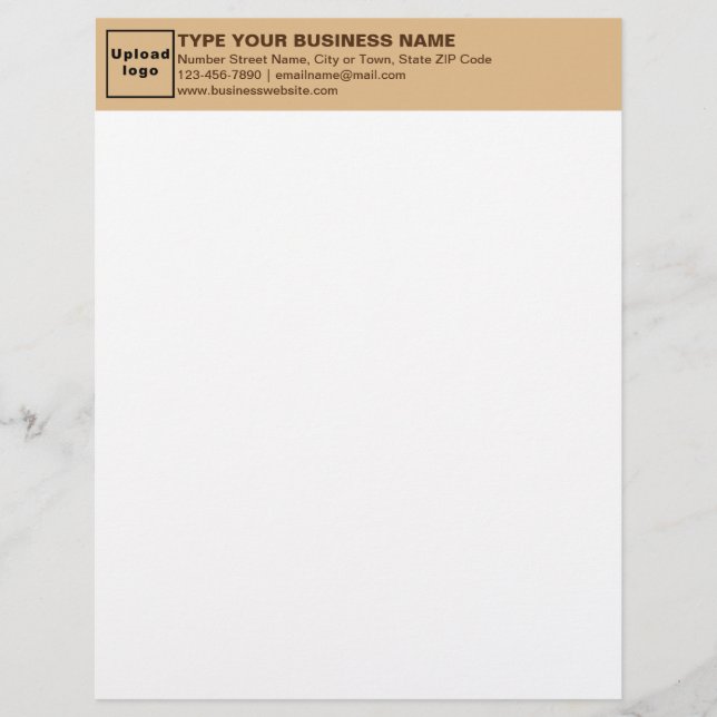 Papel Timbrado Monocromo Castanho Cabeçalho Comercial Letreiro (Frente)