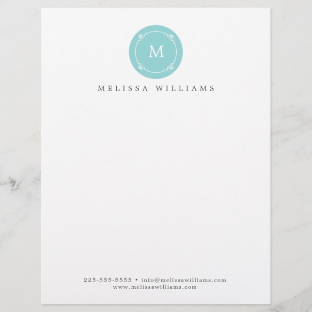Papel Timbrado Monograma Creative Professional Modern Letterhead (Frente)