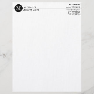 Papel Timbrado monograma de letras de negócios
