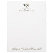 Monograma Dourado Elegante Simples e Branco