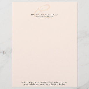 Papel Timbrado Monograma Elegante Elegante Rosa Suspenso