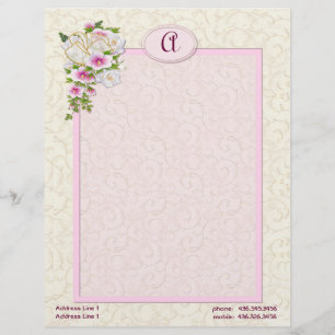 Papel Timbrado Monograma floral - personalize