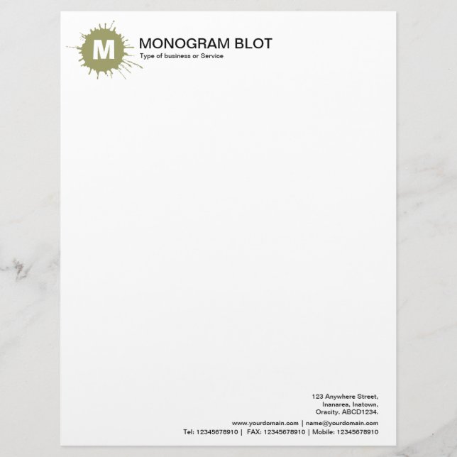 Papel Timbrado Monograma - Khaki (Frente)