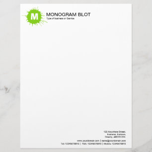 Papel Timbrado Monograma Manchado - Verde Marciano