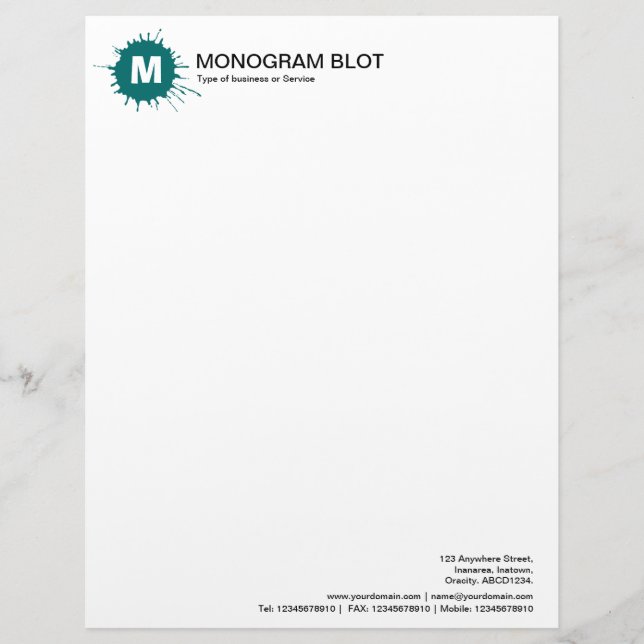 Papel Timbrado Monograma - Moss Green (Frente)