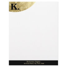  Monograma Preto Inicial em Luxo de Folha de Ouro