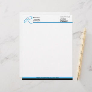 Papel Timbrado Monograma profissional em negócios azuis