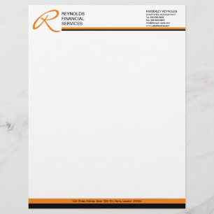 Papel Timbrado Monograma Profissional Laranja