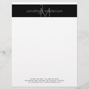 Papel Timbrado Monograma profissional moderno minimalista