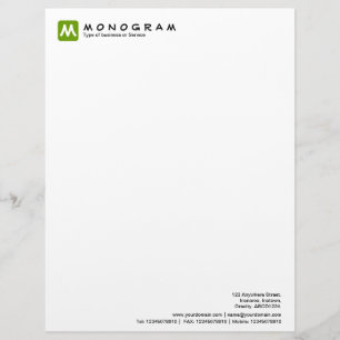 Papel Timbrado Monograma Quadrado Arredondado - Abacate