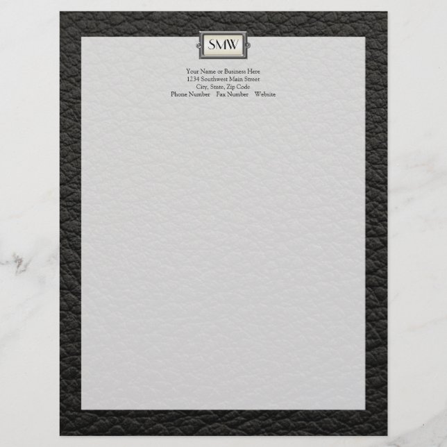 Papel Timbrado Monogrammed - Letra Executive Men Personalizada (Frente)