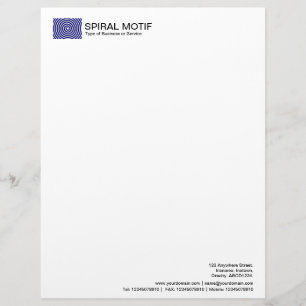 Papel Timbrado Motivo Espiral - Azul-Marinho Escuro