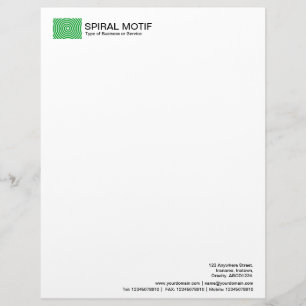 Papel Timbrado Motivo Espiral - Verde Grama