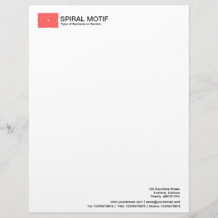 Papel Timbrado Motivo Espiral - Vermelho