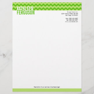 Papel Timbrado Na moda de dois tons verde de menta do padrão quic