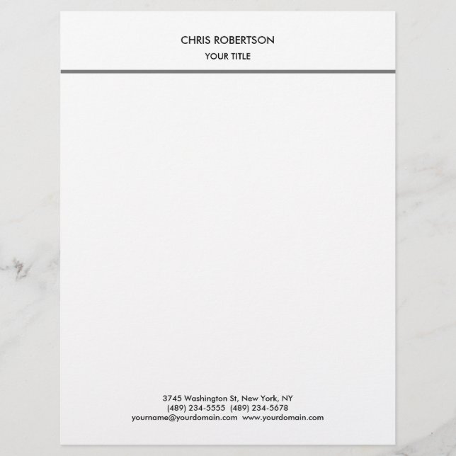 Papel Timbrado Na moda Simples Linha de Cinzas Mínima Branco Mode (Frente)