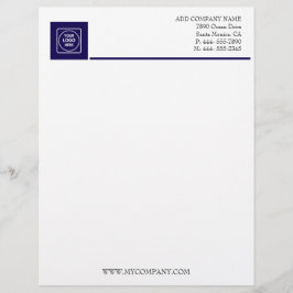 Papel Timbrado Navy White Basic Business Office letterhead