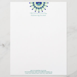 Papel Timbrado Negócio moderno da pena do pavão de Nouveau do a