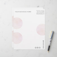 Negócios de Círculos de Cores d'Água Rosa Modernos