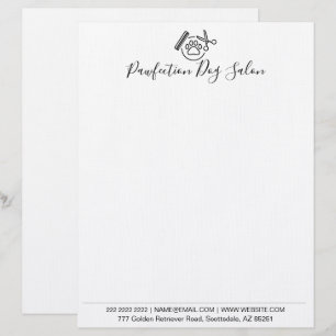 Papel Timbrado Negócios de Higienização de Cães Minimalista Preto